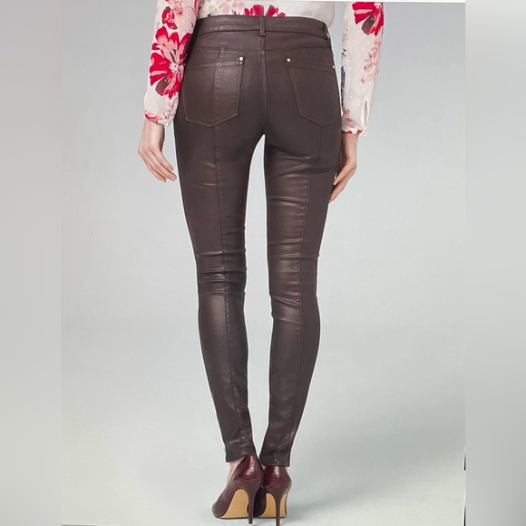 NWT WHBM MidRise Skinny Ankle Coated Cabernet 2R - Picture 2 of 16